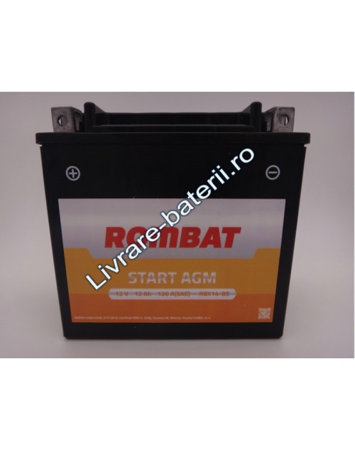 Baterie moto, scuter, atv Rombat 12V 12Ah curent pornire 170A, AGM Gel RBZ14S-BS